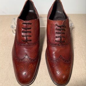 Kenneth Cole Brown Leather Wingtip Oxford Dress Shoes Men’s Size 11